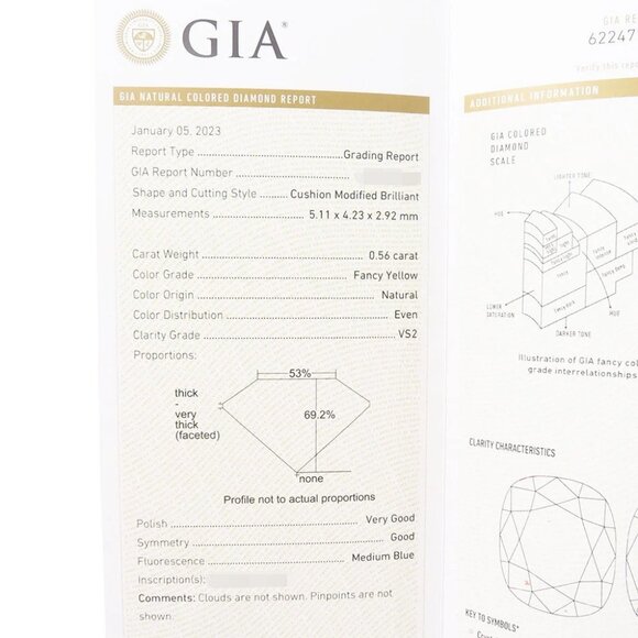 GRAFF Icon Cushion Cut Yellow Diamond Pendant K18WG/K18YG RGP845 - Picture 11 of 12